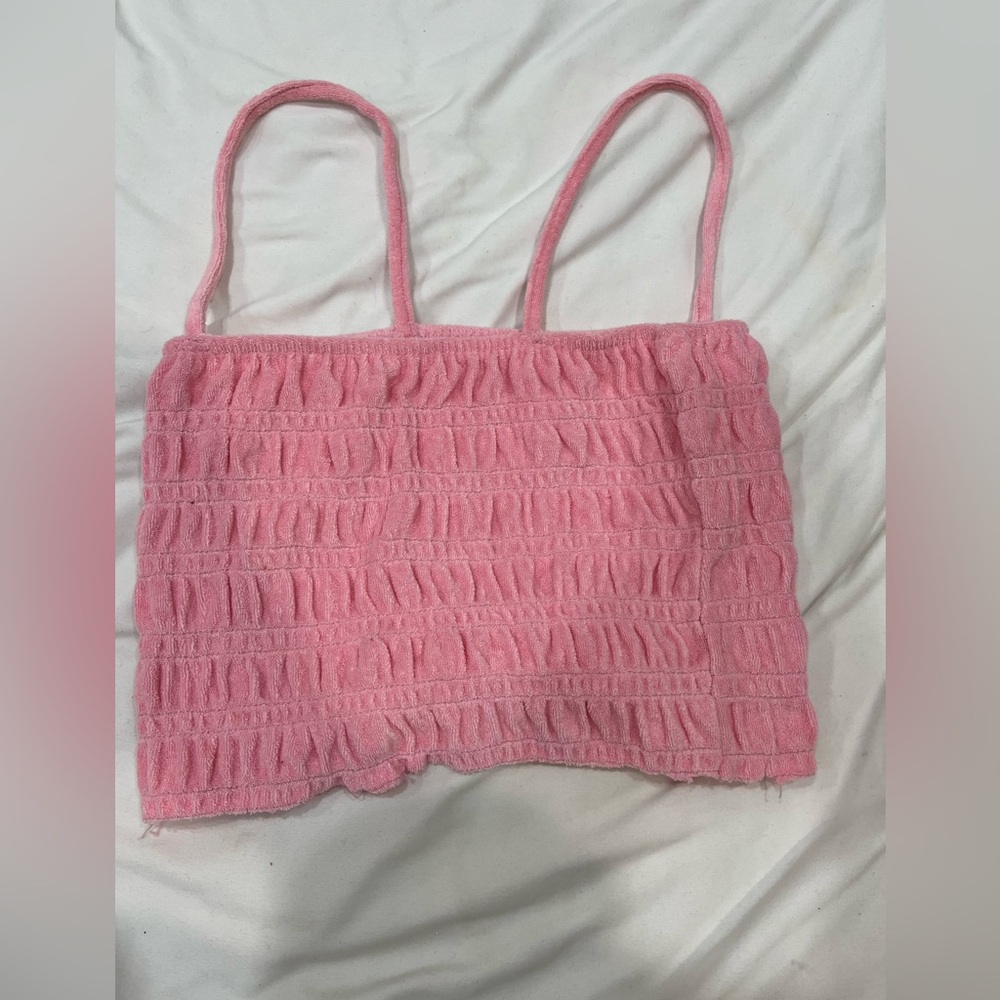 H&M Pink Smocked Crop Top
